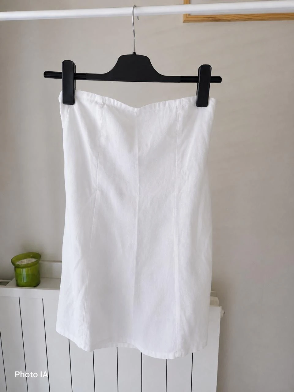 Robe bustier dos nu en mélange lin Hollister blanche Taille XS – photo 2